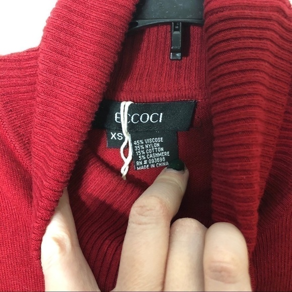 Eccoci Cashmere Blend Cable Knit Sweater XS - Picture 3 of 5